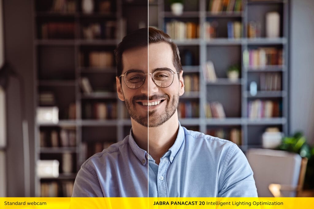 Jabra PanaCast 20 Intelligent Lighting Optimization comparison image